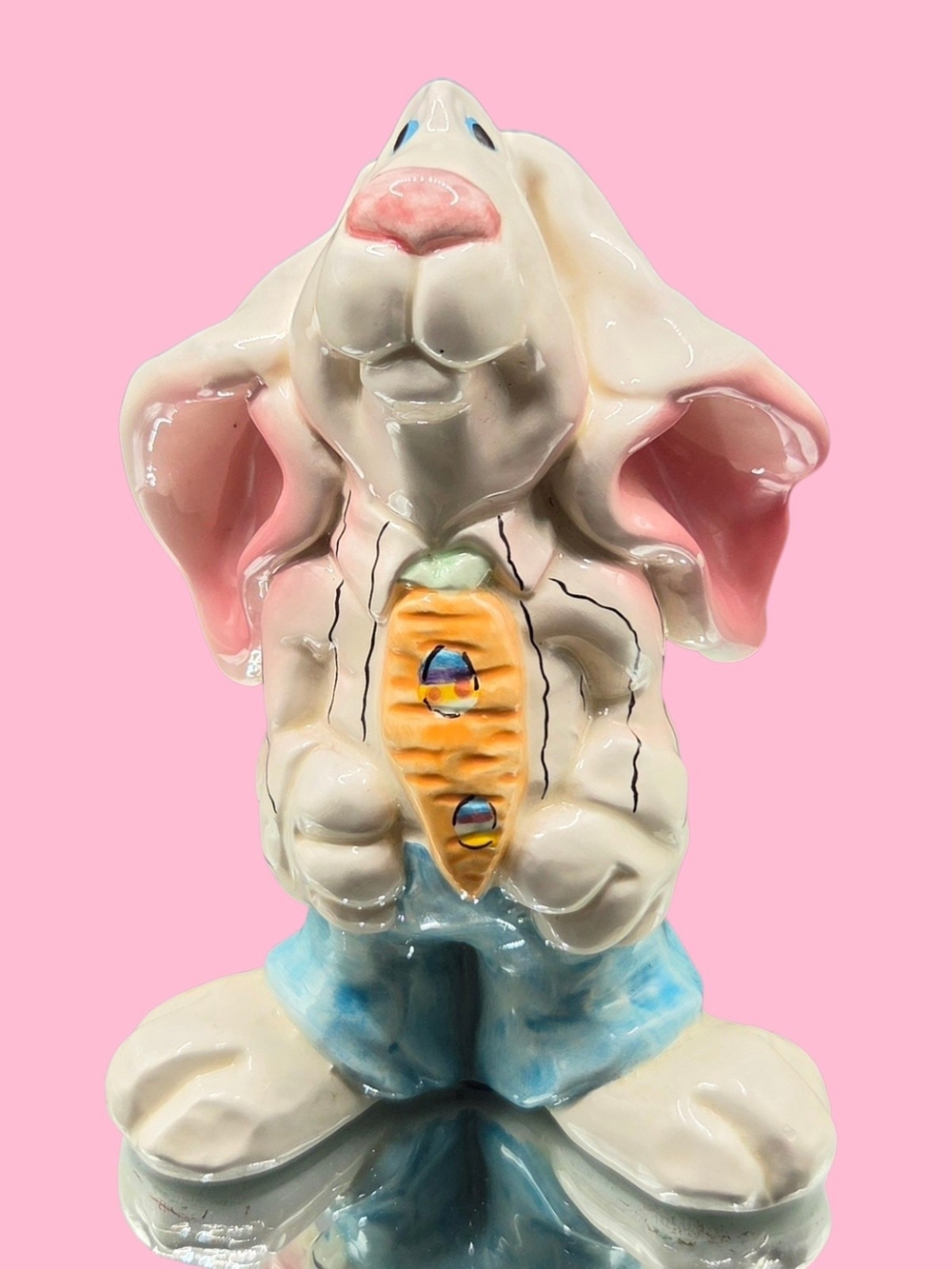 Vintage Hand Painted Ceramic Rabbit Couple Figurines ** - Picture 3 of 12